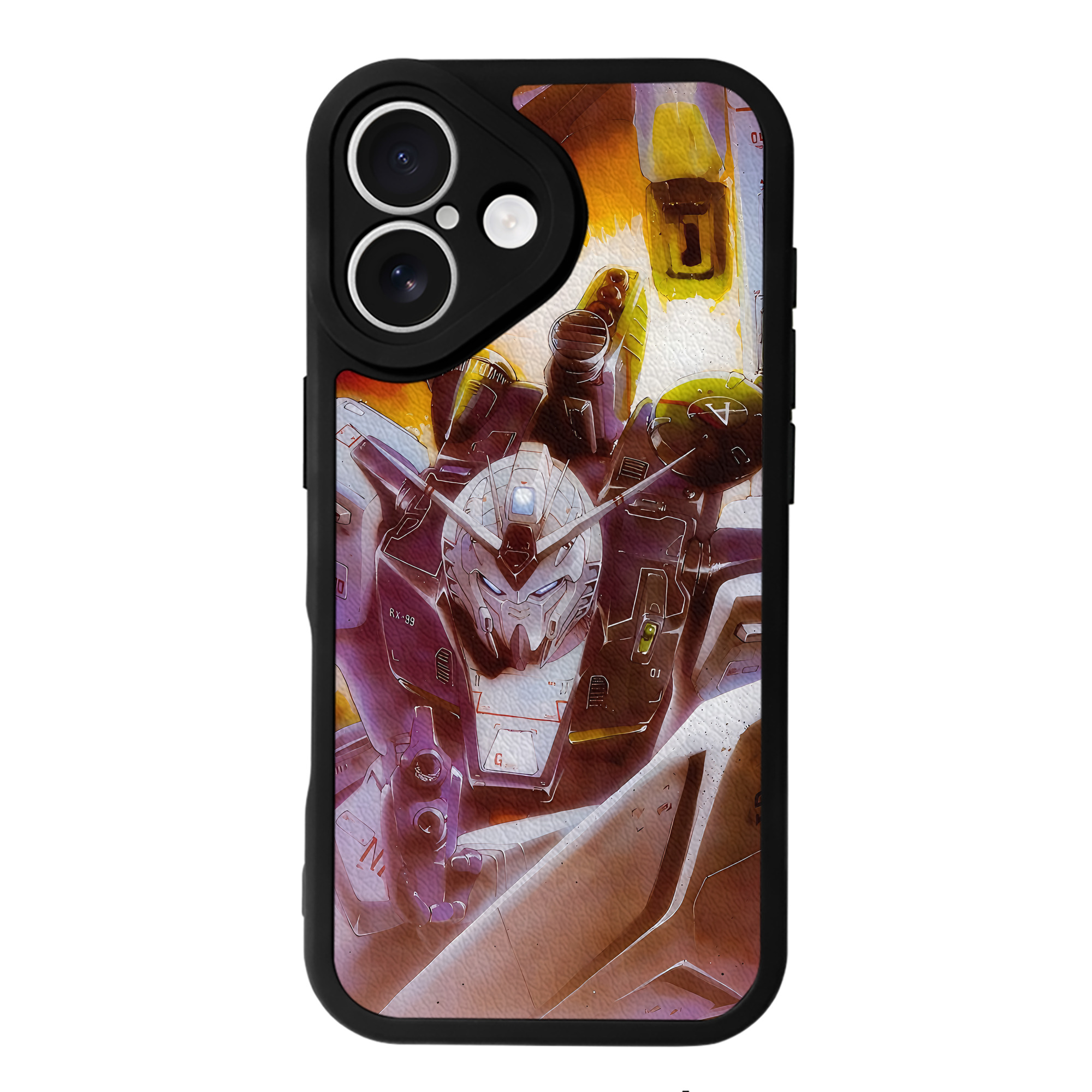 （画像用） 機動戦士ガンダム Mobile Suit Gundam 【iPhone 16シリーズ対応】シリコンスマホケース（レザー調） 材質：シリコン